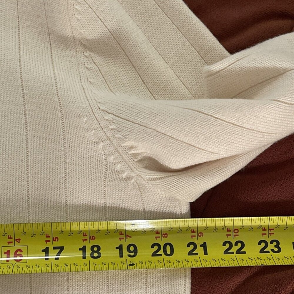 Banana Republic 1/4 Button Mock Neck Sweater Mens L Italian Yarn Merino Wool Tan - Picture 13 of 16